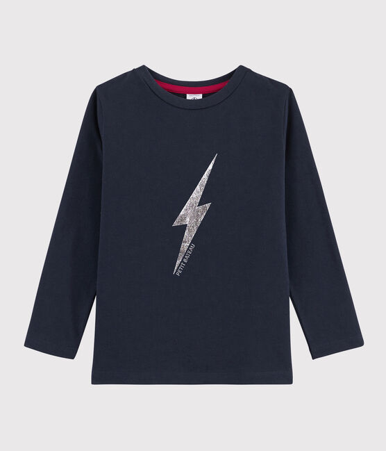 Kinder-T-Shirt mit Siebdruck für Jungen blau SMOKING