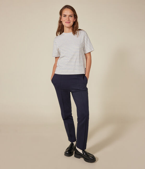 Damen-T-Shirt "Le Boxy" aus Doppejersey weiss AVALANCHE/ SKY CHINE