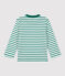 Baby-T-Shirt aus Baumwolle mit Streifenmuster weiss MARSHMALLOW/ PIVERT