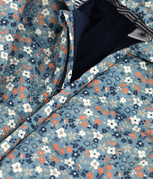 Bedruckter Baby-Schneeanzug aus recycelten Materialien blau/vielfarbig