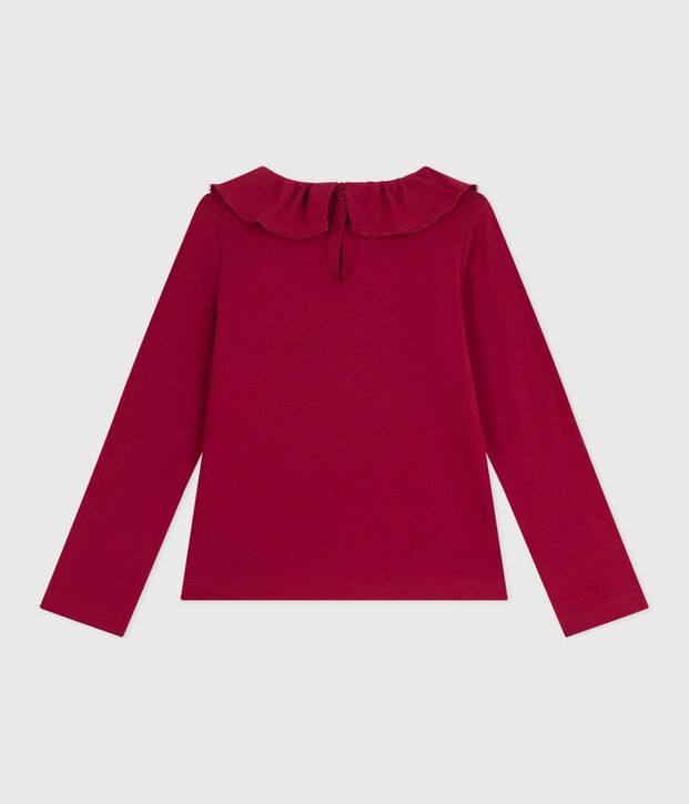 Lang&auml;rmeliges Kinder-T-Shirt aus einfarbiger Baumwolle rot