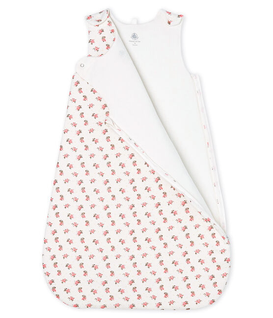 Babyschlafsack aus Velours weiss MARSHMALLOW/weiss MULTICO