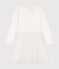 Kinder Kleid aus Rippstrick und Tüll für Mädchen weiss MARSHMALLOW