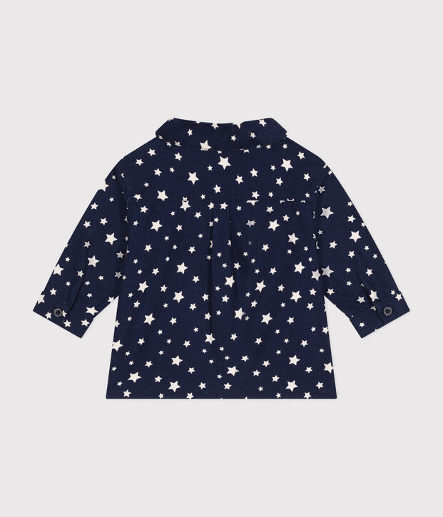 Baby-Hemd aus Flanell blau/weiss