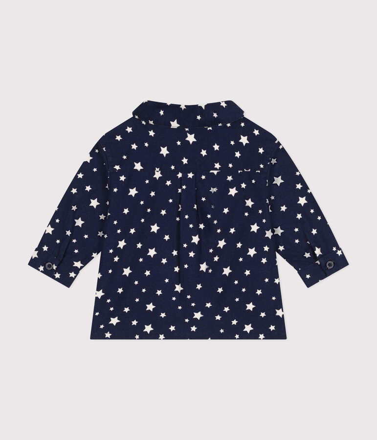 Baby-Hemd aus Flanell blau/weiss