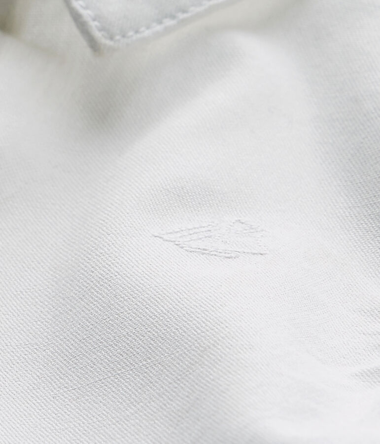 Lang&auml;rmeliges Baby-Hemd aus Oxford-Gewebe Jungen weiss