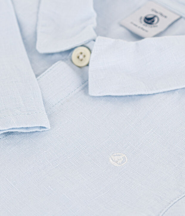 Baby-Hemd aus Leinen blau