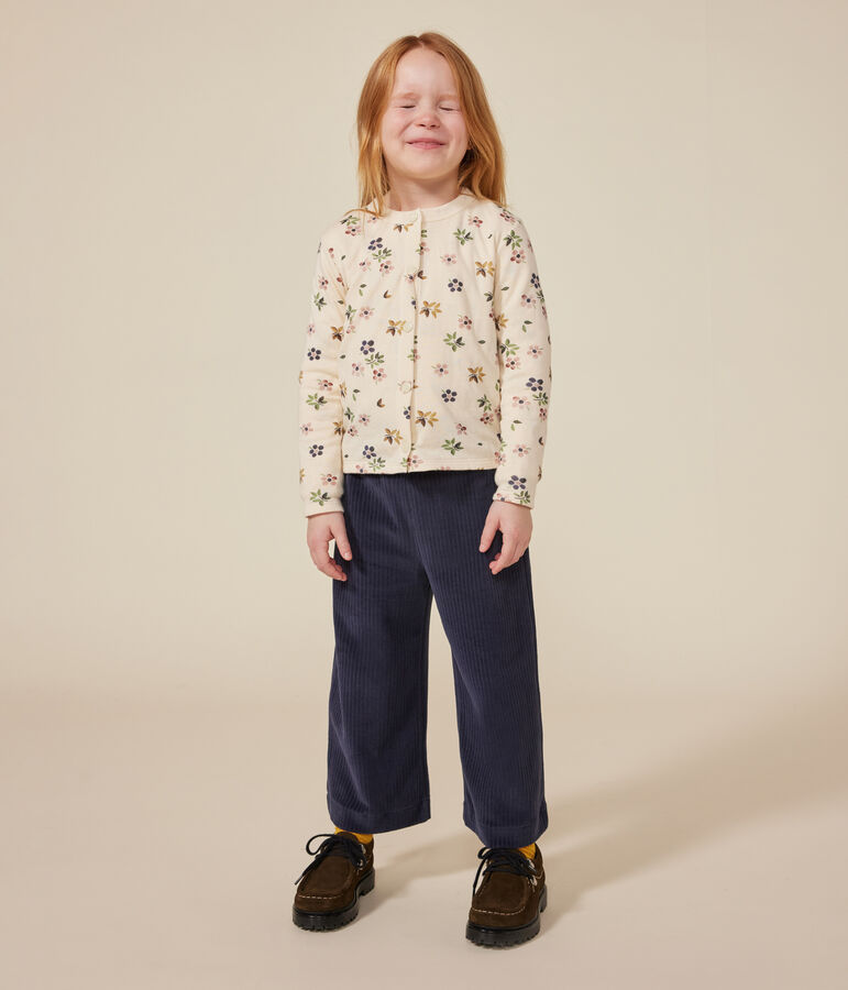 Kinder-Cardigan aus Doppeljersey f&uuml;r M&auml;dchen naturfarben/vielfarbig