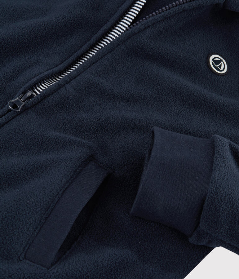 Kinder-Fleecejacke mit Kapuze f&uuml;r M&auml;dchen / Jungen blau