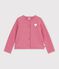 Kinder-Cardigan aus einfarbiger Baumwolle rosa