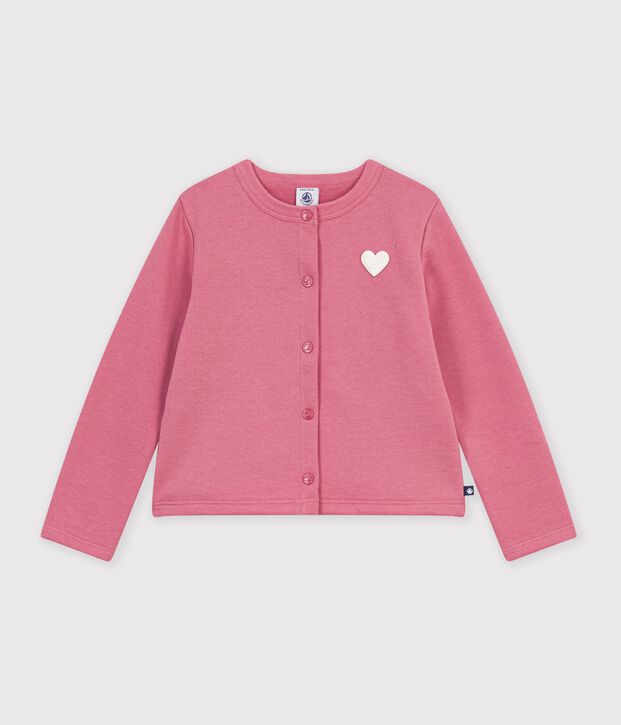 Kinder-Cardigan aus einfarbiger Baumwolle rosa