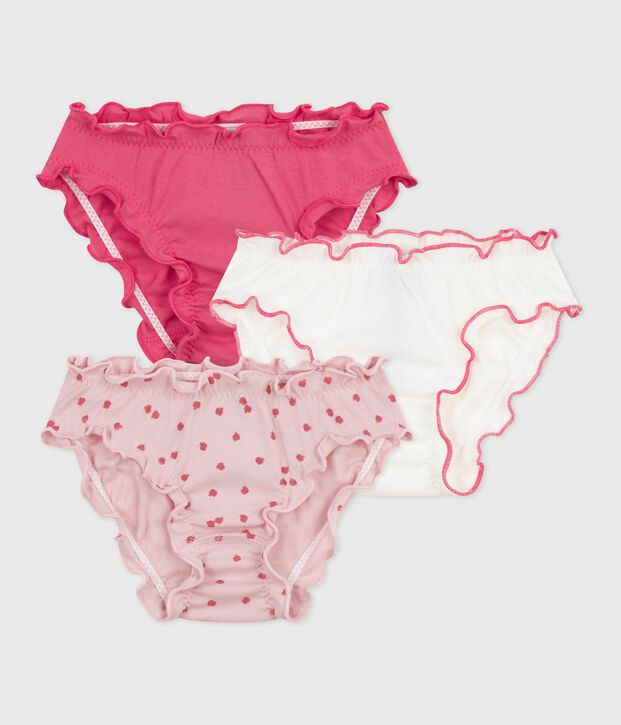 Kinder-R&uuml;schenslips aus Baumwolle mit Apfel-Motiv vielfarbig