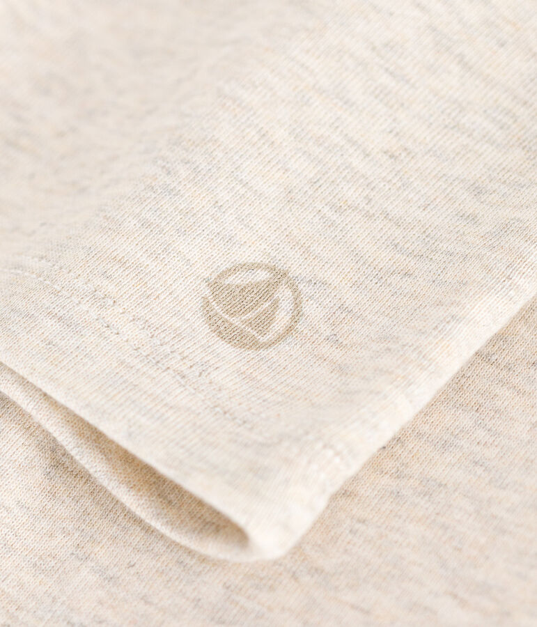 Lang&auml;rmeliges Kinder-T-Shirt aus Rippstrick f&uuml;r M&auml;dchen beige