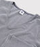 Damen-T-Shirt aus Baumwolle mit V-Ausschnitt blau SMOKING/weiss MARSHMALLOW