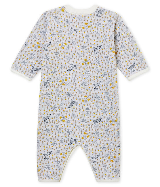 Baby Mädchen Strampler ohne Fuß in Rippstrick grau POUSSIERE/weiss MULTICO
