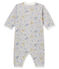 Baby Mädchen Strampler ohne Fuß in Rippstrick grau POUSSIERE/weiss MULTICO