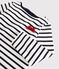 Kindershirt aus Jerseystoff mit Marinestreifen für Mädchen weiss MARSHMALLOW/blau SMOKING