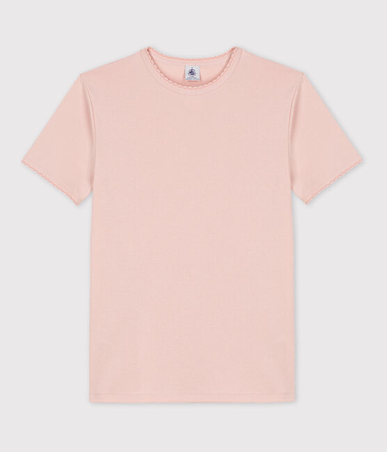 Damen-T-Shirt L’ICONIQUE aus Baumwolle mit Mäusezähnchen rosa SALINE