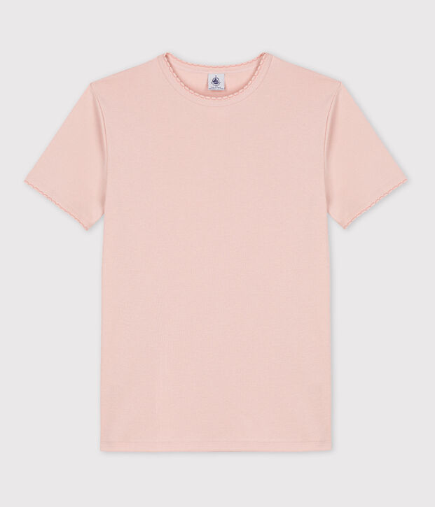 Damen-T-Shirt L&rsquo;ICONIQUE aus Baumwolle mit M&auml;usez&auml;hnchen rosa