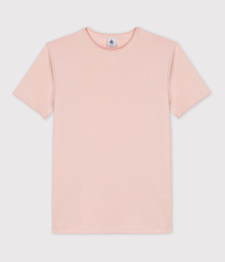 Damen-T-Shirt L&rsquo;ICONIQUE aus Baumwolle mit M&auml;usez&auml;hnchen rosa