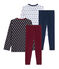 2er-Set Rippstrick-Pyjamas für kleine Mädchen variante 1