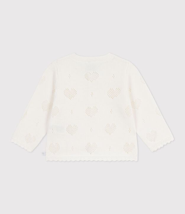 Baby-Cardigan aus Baumwolle mit Herzmotiv weiss