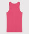 Damen-Tanktop L’Iconique aus einfarbiger Baumwolle rosa PEONIA