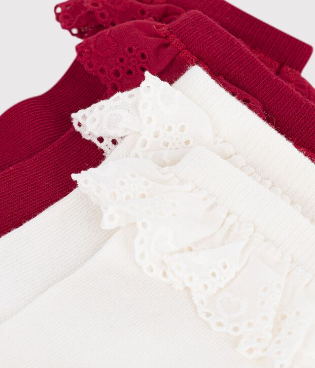 2er-Set Kinder-Socken aus Baumwolle mit R&uuml;schen vielfarbig