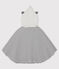 Gestreiftes Baby-Cape aus Bio-Baumwolle mit Kapuze weiss MARSHMALLOW/blau SMOKING