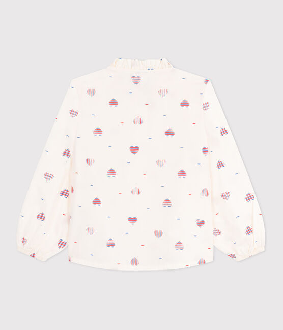 Langärmelige Kinder-Bluse mit Herzmotiv weiss AVALANCHE/ MULTICO