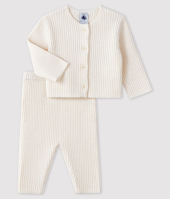 Weißer Baby-Zweiteiler aus Trikot weiss MARSHMALLOW