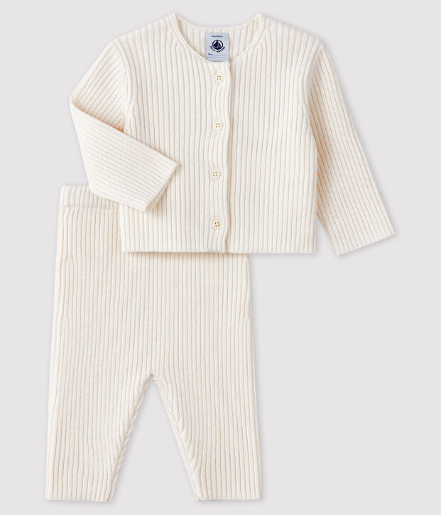 Wei&szlig;er Baby-Zweiteiler aus Trikot weiss