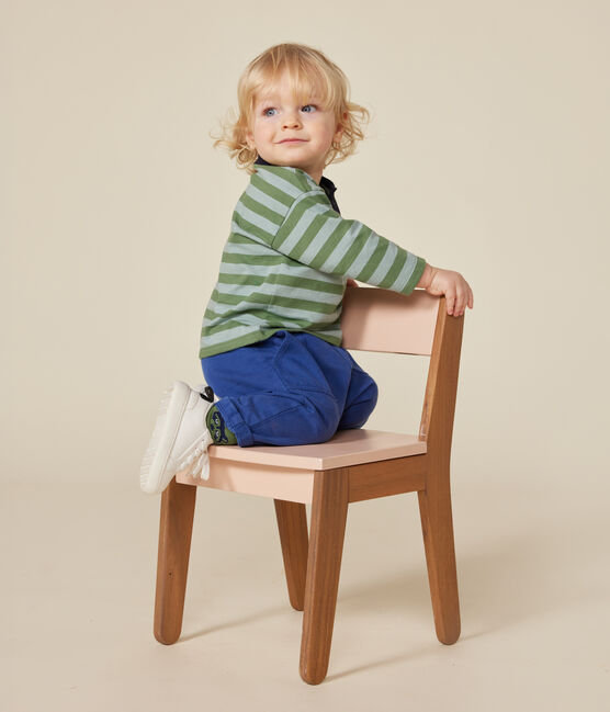 Langärmeliges Baby T-Shirt aus feinem Jersey grün PALMERAIE/ PAUL