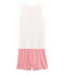Rippstrick-Kurzpyjama für Mädchen rosa CUPCAKE/weiss MARSHMALLOW