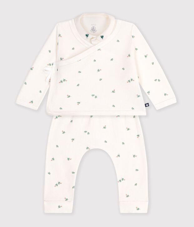 Baby-Geschenkset aus Baumwolle mit Blumenmotiv naturfarben/vielfarbig