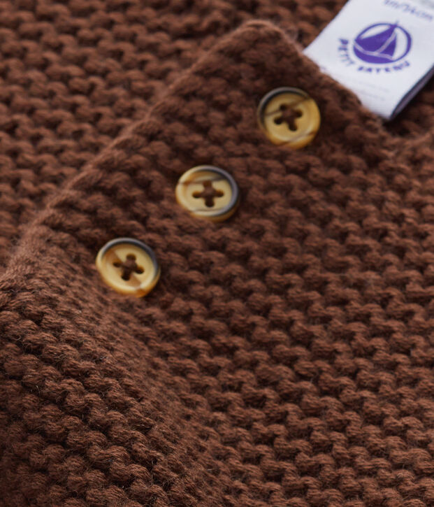 Unisex-Baby-Cardigan aus Wolle/Baumwolle braun