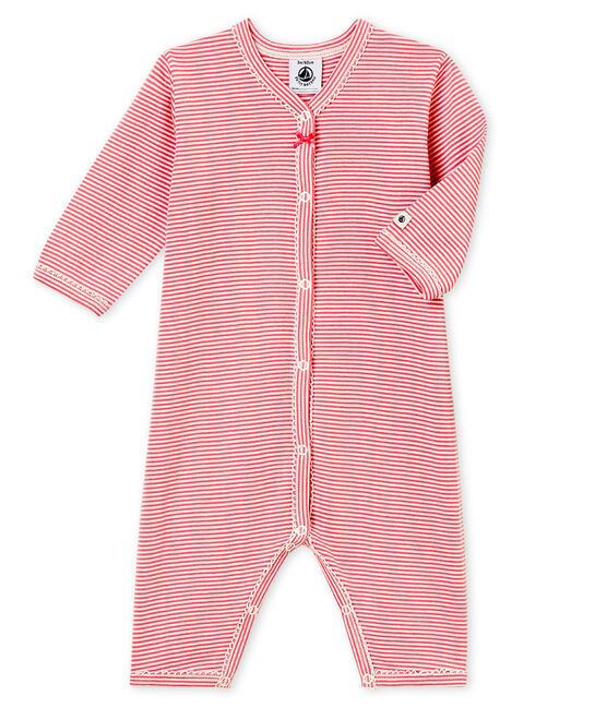 Baby MädchenStrampler ohne Fuß rosa CHEEK/weiss MARSHMALLOW