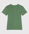 Damen-T-Shirt L'Iconique aus einfarbiger Baumwolle grün PALMERAIE