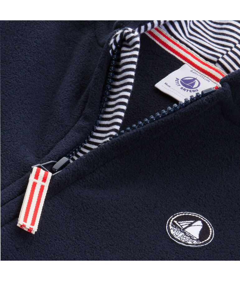 Sweatshirt aus Fleece mit Rei&szlig;verschluss blau