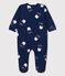 Baby-Strampler aus Bio-Baumwolle Tajinebanane x Petit Bateau blau MEDIEVAL/weiss MULTICO