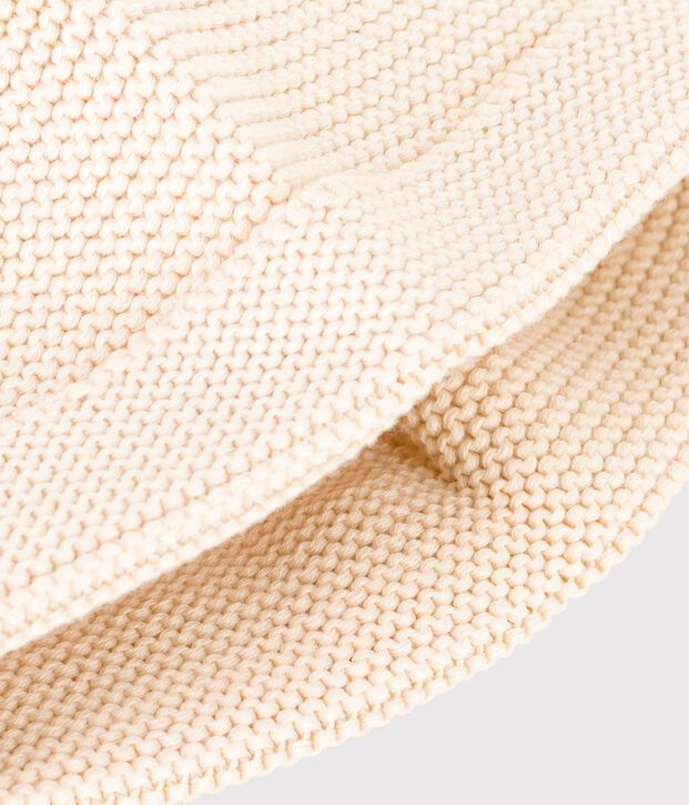 Strickm&uuml;tze aus Baumwolle naturfarben