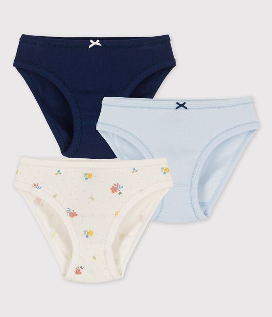 3er-Set Slips aus Bio-Baumwolle mit Blumenmuster für Mädchen variante 1