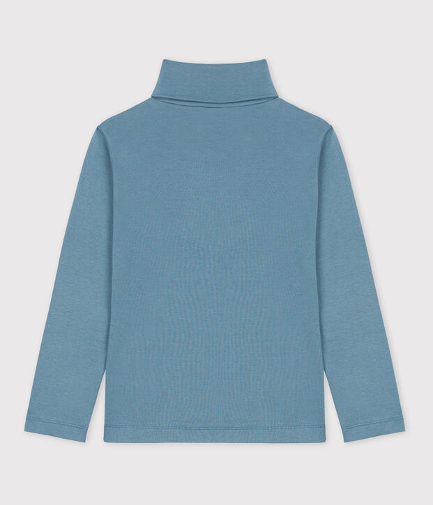 Kinder-Rollkragenshirt aus Baumwolle blau