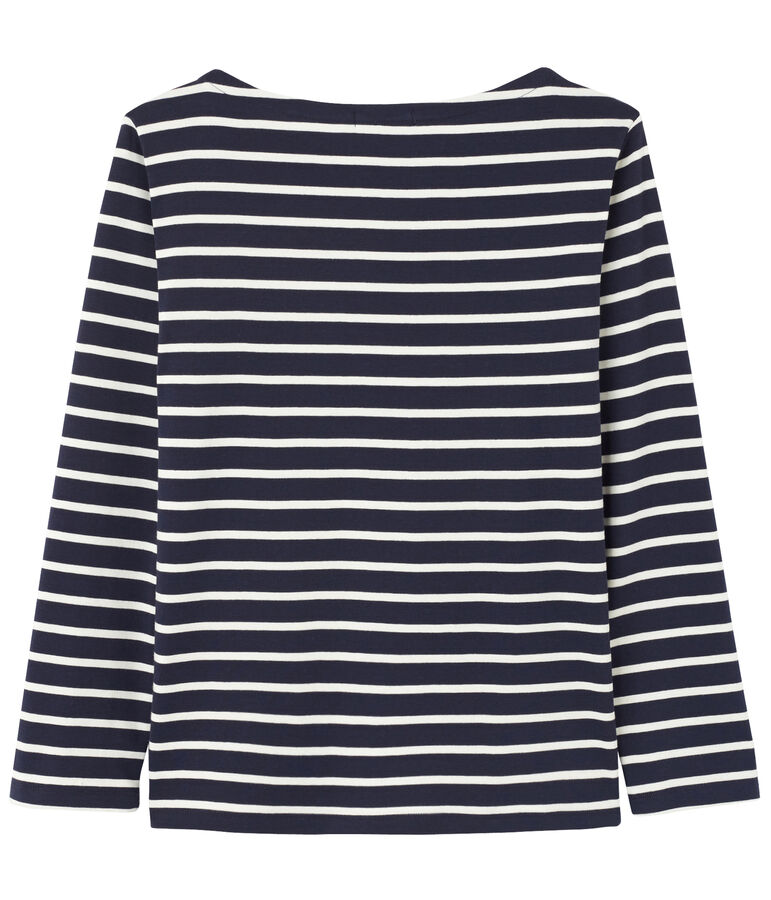 Gestreiftes T-Shirt unisex blau/weiss