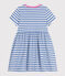 Kurzärmeliges gestreiftes Kleid aus Baumwolle Kinder/Mädchen GAULOISE/ MARSHMALLOW