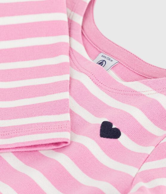 Langärmeliges Kinder-Kleid aus Baumwolle rosa BOUDOIR/ MILK