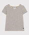 Gestreiftes T-Shirt aus geflammtem Jersey Kinder/Mädchen weiss AVALANCHE/blau SMOKING