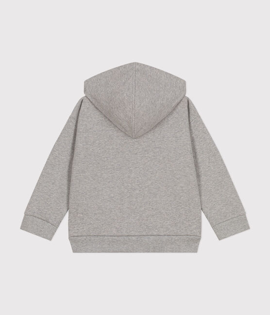 Kinder-Sweatshirt mit Reißverschluss und Kapuze aus Molton für Jungen grau CHATON CHINE