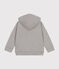Kinder-Sweatshirt mit Reißverschluss und Kapuze aus Molton für Jungen grau CHATON CHINE