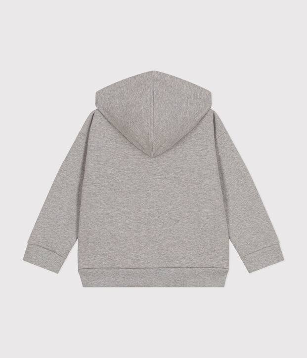 Kinder-Sweatshirt mit Rei&szlig;verschluss und Kapuze aus Molton f&uuml;r Jungen grau